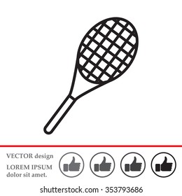 Vector silhouette of a tennis racket