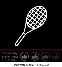 Vector silhouette of a tennis racket
