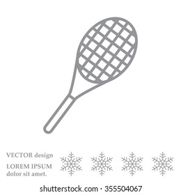 Vector silhouette of a tennis racket