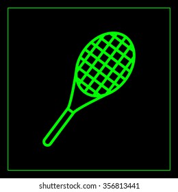 Vector silhouette of a tennis racket