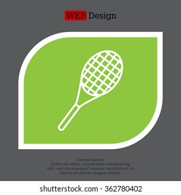 Vector silhouette of a tennis racket