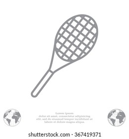 Vector silhouette of a tennis racket