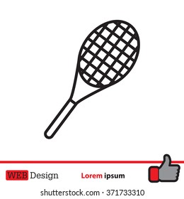 Vector silhouette of a tennis racket