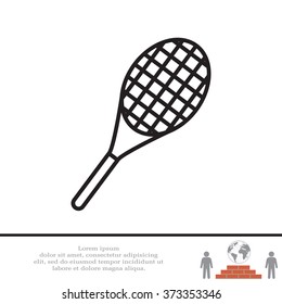 Vector silhouette of a tennis racket