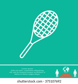 Vector silhouette of a tennis racket