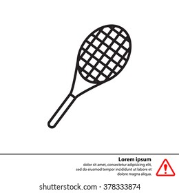 Vector silhouette of a tennis racket