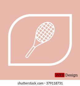 Vector silhouette of a tennis racket