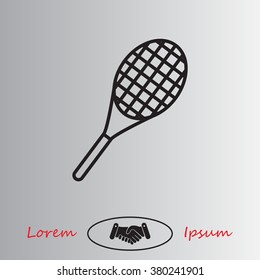 Vector silhouette of a tennis racket