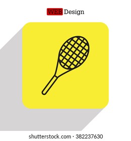 Vector silhouette of a tennis racket
