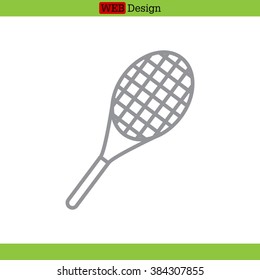 Vector silhouette of a tennis racket