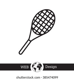 Vector silhouette of a tennis racket