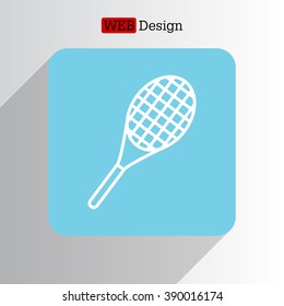 Vector silhouette of a tennis racket