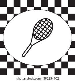 Vector silhouette of a tennis racket
