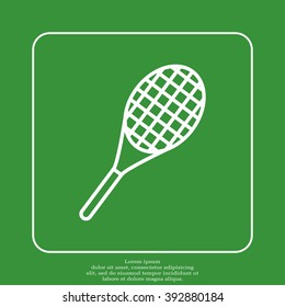 Vector silhouette of a tennis racket