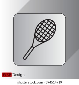 Vector silhouette of a tennis racket