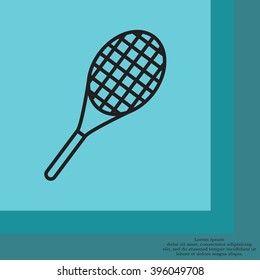 Vector silhouette of a tennis racket