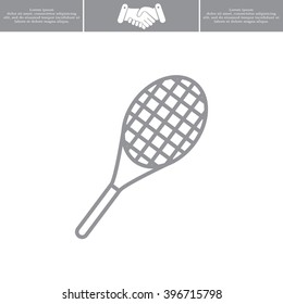 Vector silhouette of a tennis racket