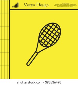 Vector silhouette of a tennis racket