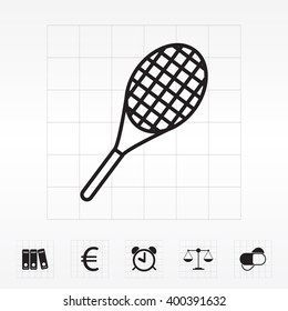 Vector silhouette of a tennis racket