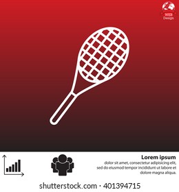 Vector silhouette of a tennis racket