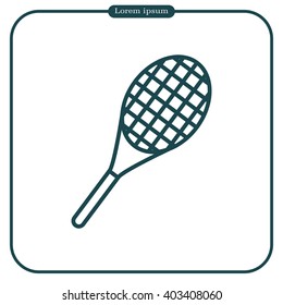 Vector silhouette of a tennis racket