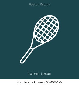 Vector silhouette of a tennis racket