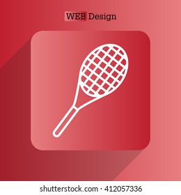 Vector silhouette of a tennis racket
