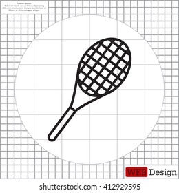 Vector silhouette of a tennis racket