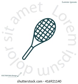 Vector silhouette of a tennis racket
