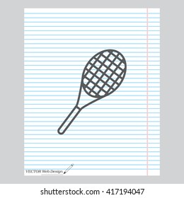 Vector silhouette of a tennis racket