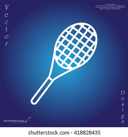 Vector silhouette of a tennis racket