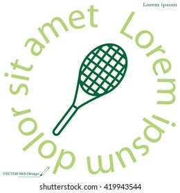 Vector silhouette of a tennis racket