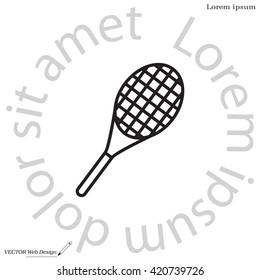 Vector silhouette of a tennis racket