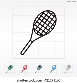 Vector silhouette of a tennis racket