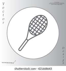 Vector silhouette of a tennis racket