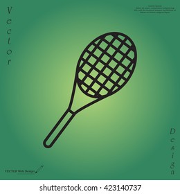 Vector silhouette of a tennis racket
