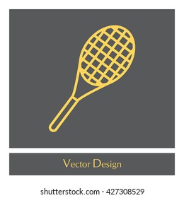 Vector silhouette of a tennis racket