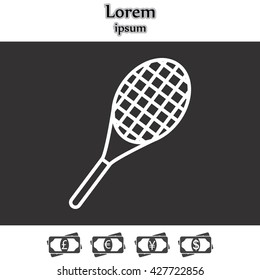 Vector silhouette of a tennis racket