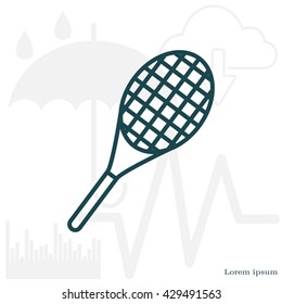 Vector silhouette of a tennis racket