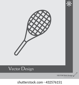 Vector silhouette of a tennis racket