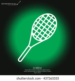 Vector silhouette of a tennis racket