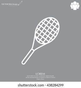 Vector silhouette of a tennis racket