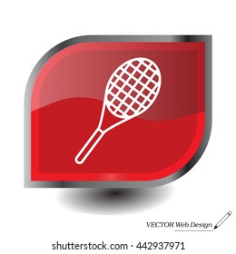 Vector silhouette of a tennis racket