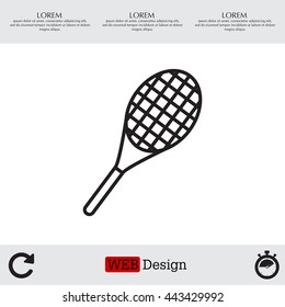 Vector silhouette of a tennis racket