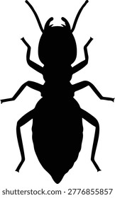 Vector silhouette of a termite insect top view abstract design