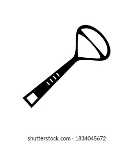 Vector silhouette of tongue cleaner isolated on the white background. Tongue scraper icon. Dental care. Oral hygiene and dental procedures concept.