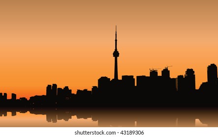 vector silhouette of toronto