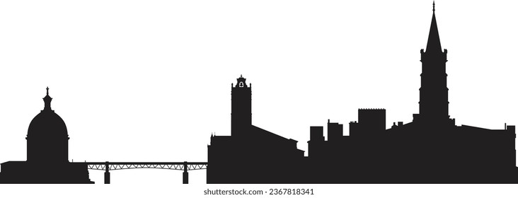 Silueta vectorial de Toulouse preparada y limpiada