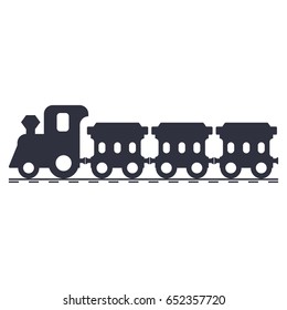 Vector silhouette of a toy train