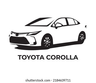 Vector silhouette of toyota corolla car for car service